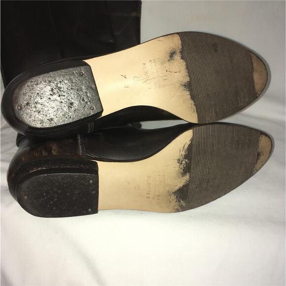 Vintage NINE WEST Brown Leather R-LOUISA Knee-High Flat Riding Style Boots 7M - Picture 9 of 11